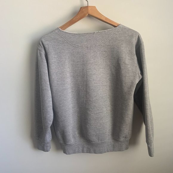 University of Paris Université Paris Raw Hem Off the Shoulder Sweat Shirt - Picture 3 of 3